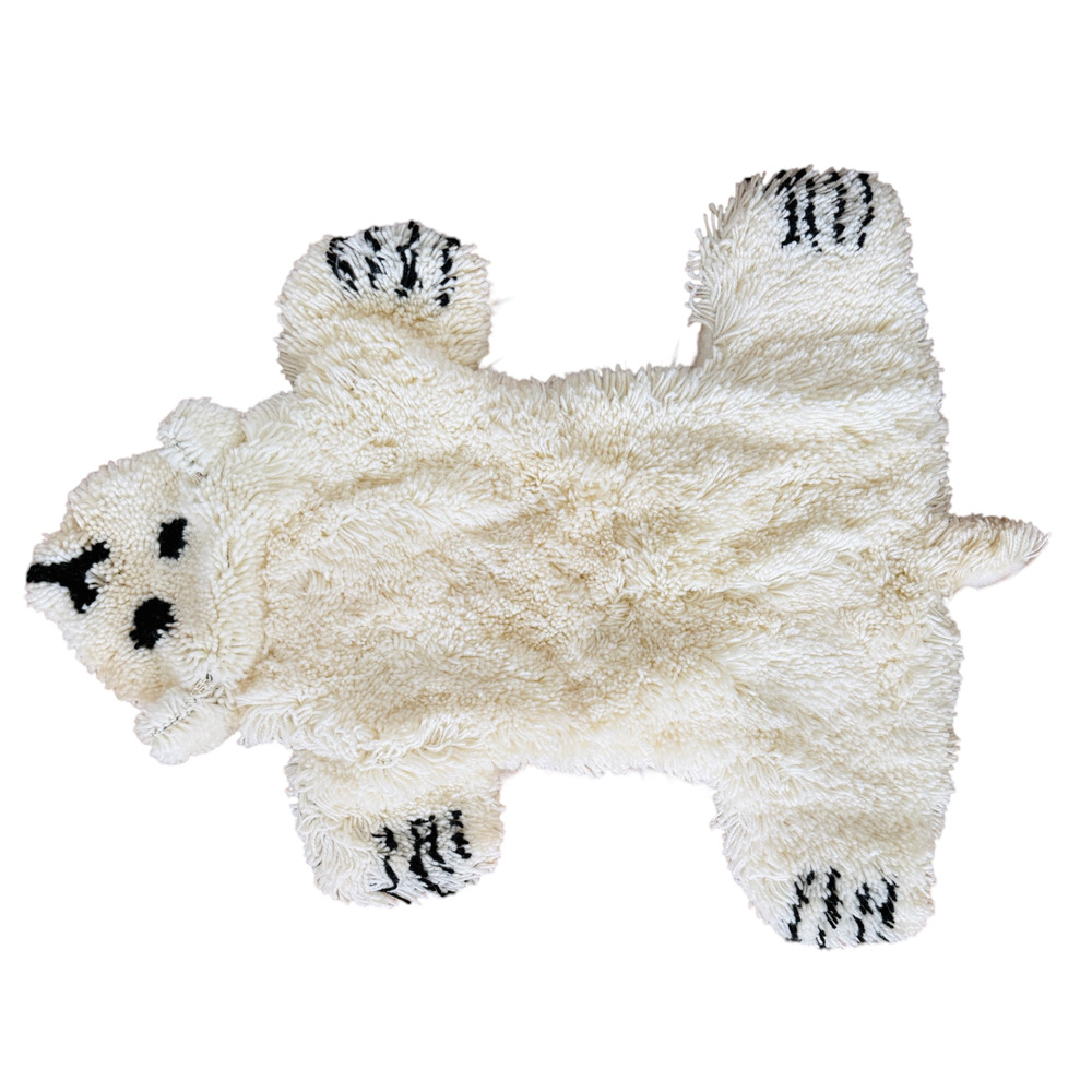 Finished Latch Hook Bearskin Rug Polar Bear Sultana Kit #79222 Vintage 30" x 40"